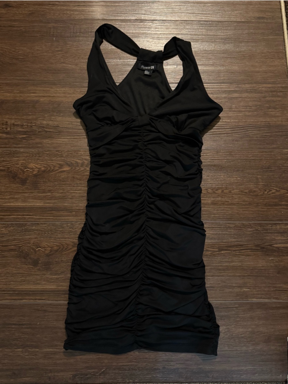 Forever 21 Black Ruched Bodycon Dress